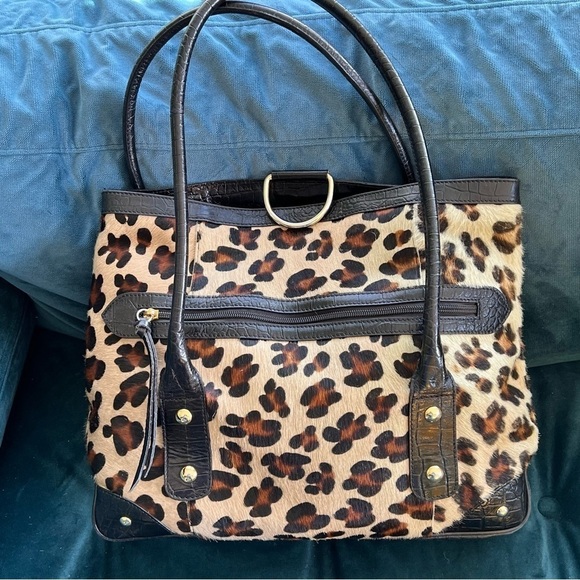 Maurizio Taiuti Leopard Calf Hair Leather Tote - Picture 9 of 11